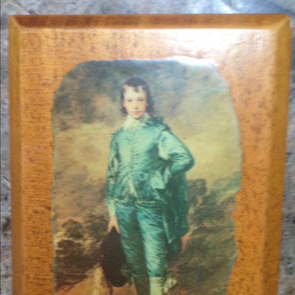 Vintage “The Blue Boy” wood portrait.